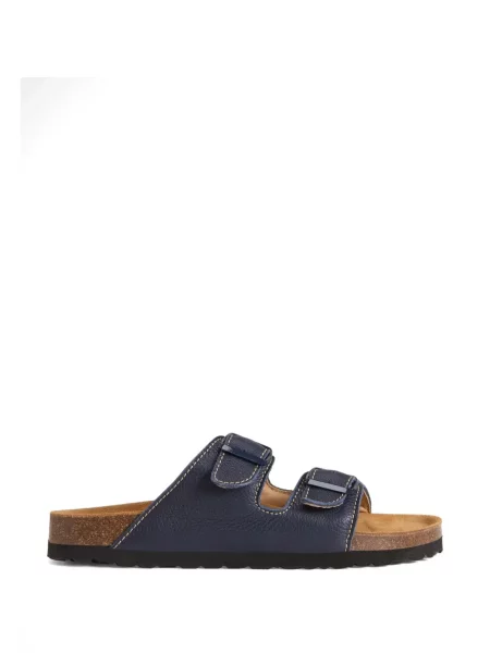 Sandale Woolrich din piele cu cataramă albastru