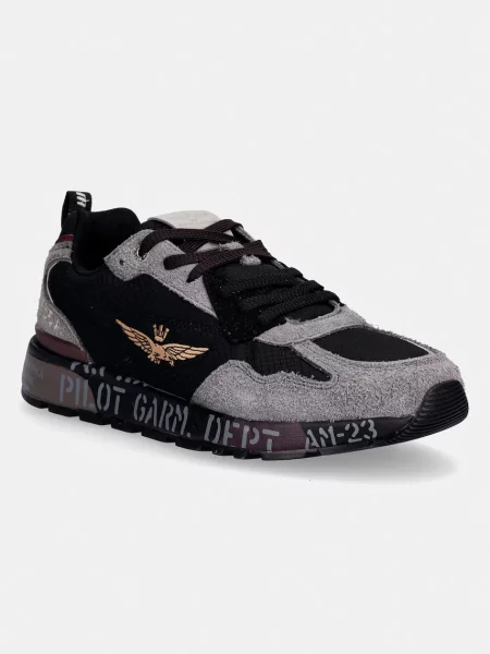 Pánske topánky Aeronautica Militare jet black čierna