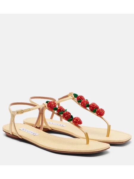 Sandali Aquazzura z odprtimi petami bež