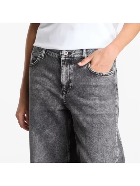 Дънки Karl Lagerfeld Jeans Lr Wide Leg Denim Acid Dark Grey сиво
