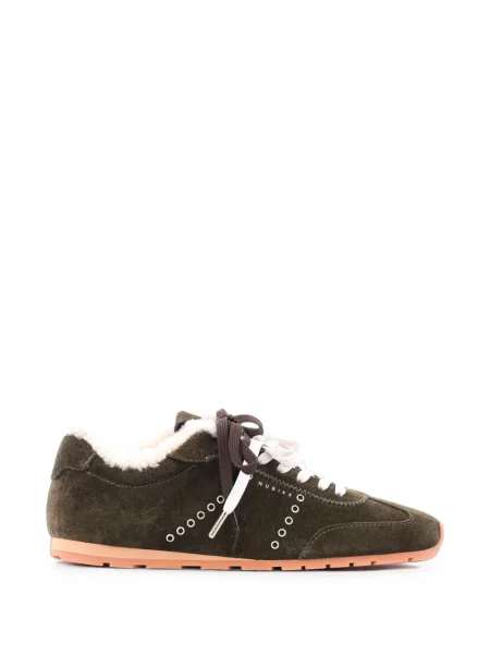 Sneakerși Nubikk cu șireturi din dantelă verde