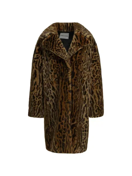 Palton Stand Studio cu imagine cu model leopard maro