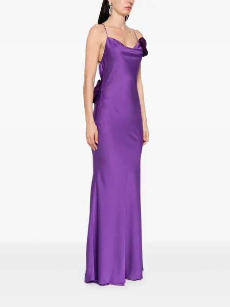 Rochie maxi Parlor cu model floral de costum violet