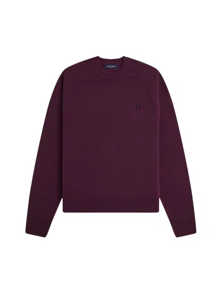 Sweter Fred Perry z okrągłym dekoltem fioletowy
