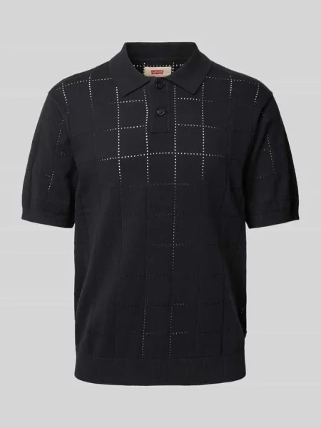 Koszulka polo z prążkowanymi wykończeniami Levi's czarne