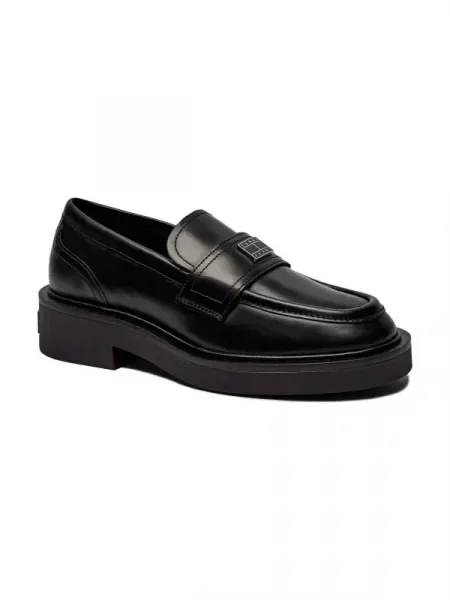 Tommy Jeans Bőr loafer cipők fekete