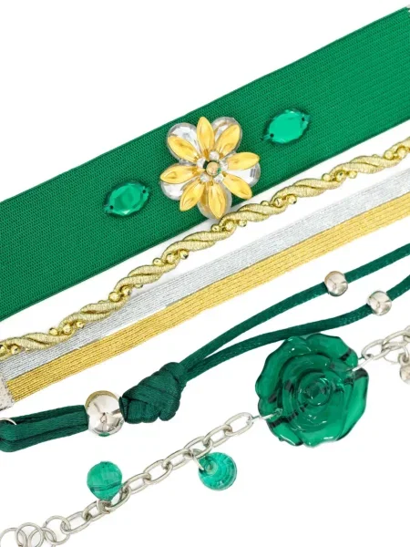 Brăţară Amir Slama cu model floral verde