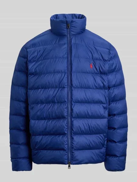 Kurtka pikowana w kroju regular fit z wyhaftowanym logo Polo Ralph Lauren niebieska