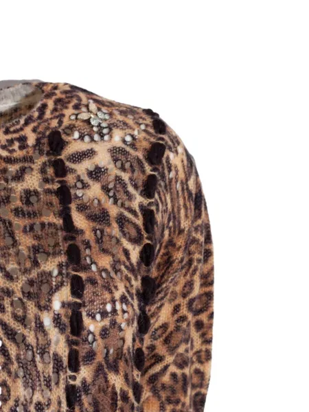 Brosa Pho Firenze cu imagine cu model leopard maro