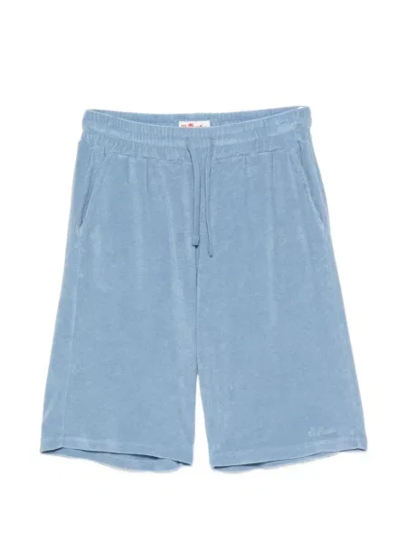 Pantaloni scurți Mc2 Saint Barth din material terry cu cordon albastru
