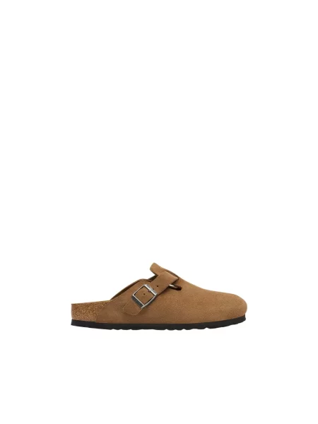 Klapki Birkenstock skórzane brązowe