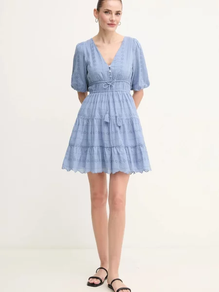 Pepe Jeans sukienka DAY mini rozkloszowana niebieski