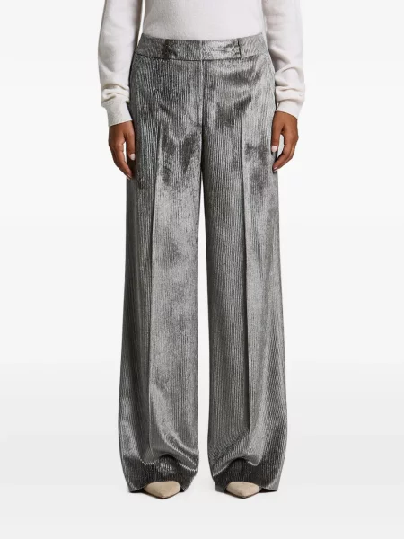 Pantaloni palazzo Peserico de catifea gri