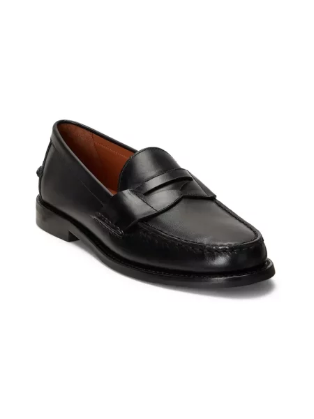 Loafersy z naturalnej skóry Polo Ralph Lauren czarne
