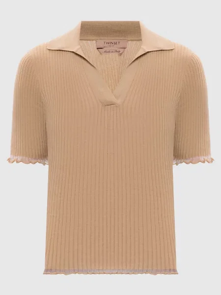 Топ Twinset с рюшами бежевый
