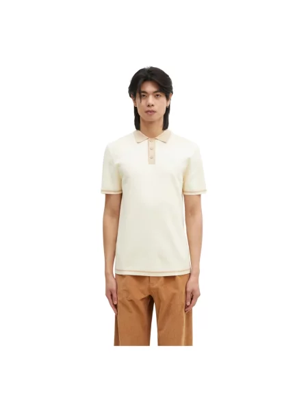 Dzianinowa koszulka polo Filling Pieces beżowa