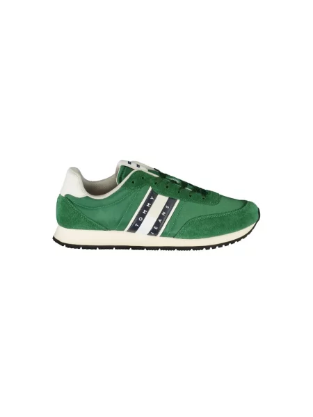 Sandały Tommy Jeans skórzane casual zielone