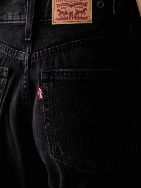 Pantaloni scurți din denim Levi's® din dantelă zdrențuiți cu talie înaltă albastru