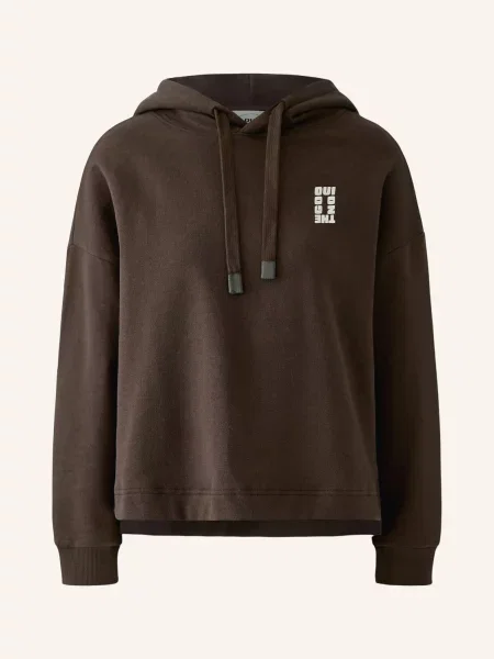Oui Bluza Z Kapturem braun biała
