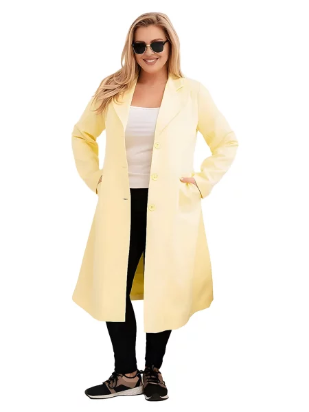Kesi Włoski Plus Size kabát s a límcem žlutý