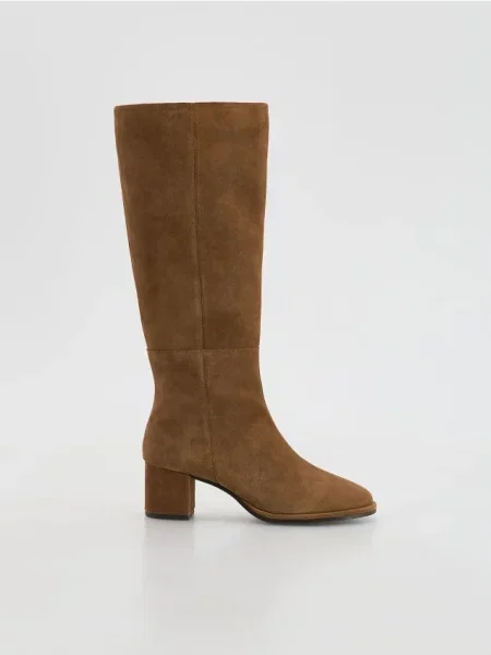 Замшевые сапоги Reserved коричневые