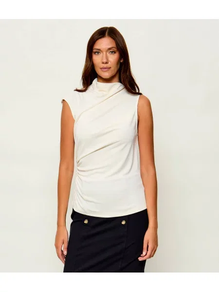 Top Lauren Ralph Lauren cu guler înalt bej