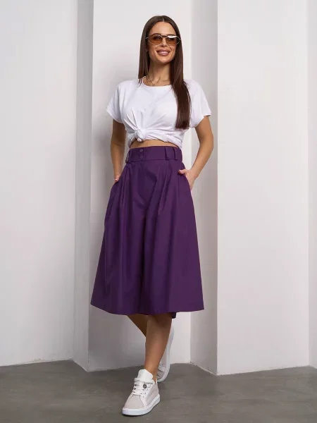 Лляні Кюлоти ISSA Plus бордовий