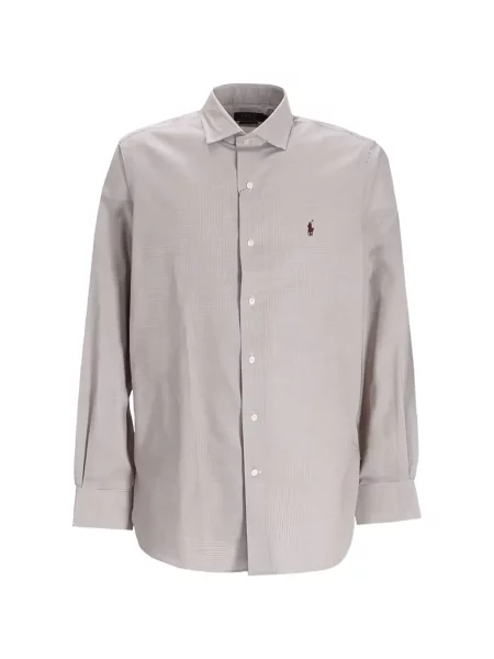 Cămașă Polo Ralph Lauren lungă gri