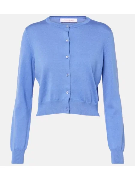 Cropp cardigan Carolina Herrera de mătase albastru