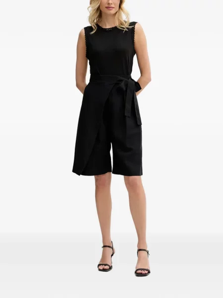 Cu centură pantaloni scurți Sisley plic negru