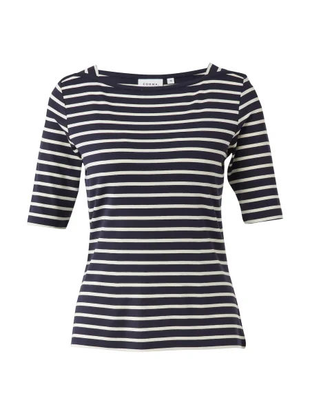COMMA Tricou bleumarin alb