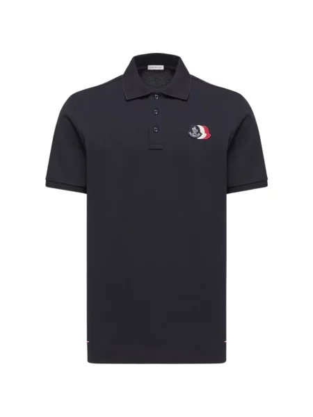 Tricou polo Moncler cu autograf negru