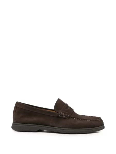 Chiloți Boss din piele de căprioară slip-on maro