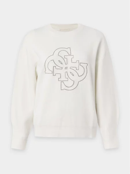 GUESS Pulover EVELYN negru alb