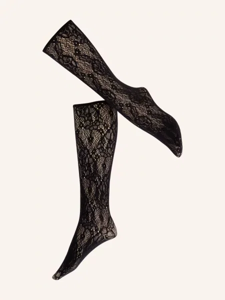 Wolford Jemné Ponožky Infite Rose Net black černé