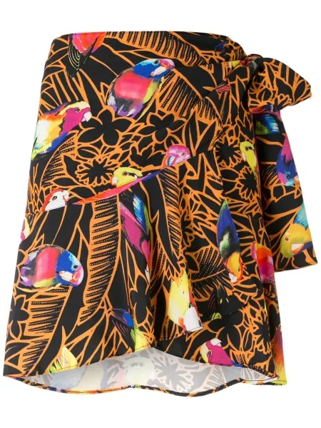 Fustă Amir Slama cu imagine negru