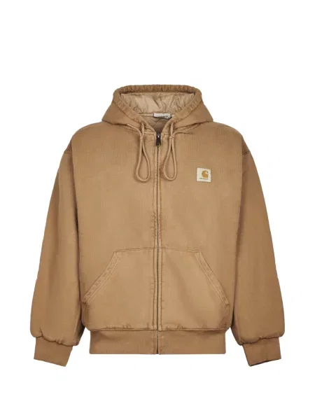 Hanorac cu glugă Carhartt Wip cu autograf maro