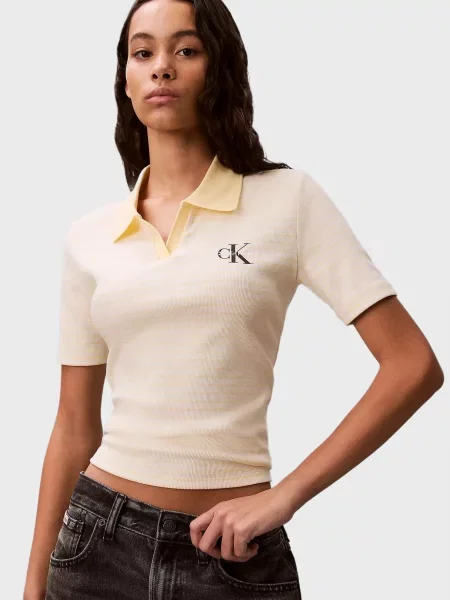 Поло Calvin Klein Jeans в полоску желтое