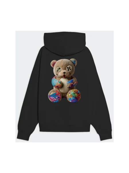BARROW Bluzy unisex M Bluza z kapturem z nadrukiem logo czarny