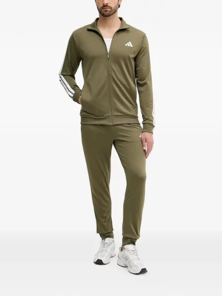 Futó kerek nyakú hálós cipzáras melegítő felső Adidas fekete