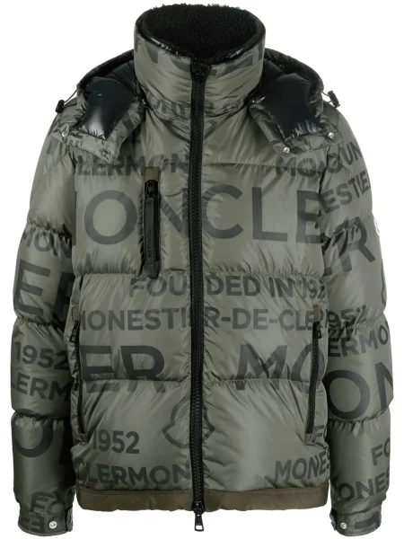 Яке Moncler с принт зелено