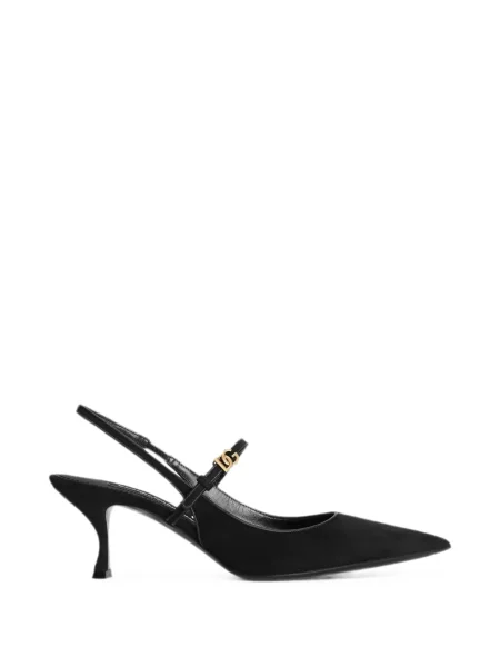 Pantofi cu toc Dolce & Gabbana din piele de căprioară slingback negru