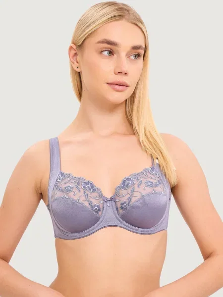 Мягкий бюстгальтер на косточках синій