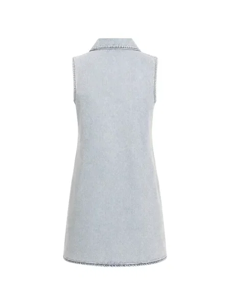 Rochie din denim Frame fără mâneci albastru