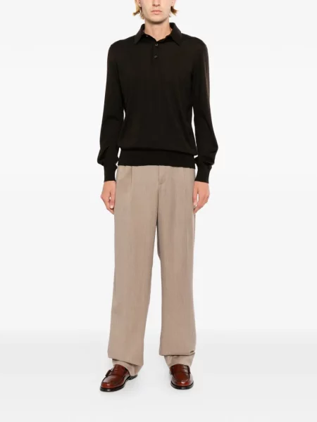 Lung tricou polo Zegna maro