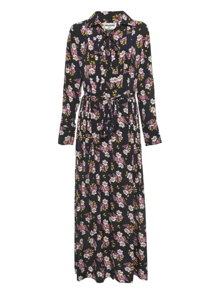 Rochie Zadig&voltaire cu model floral plisată de costum negru