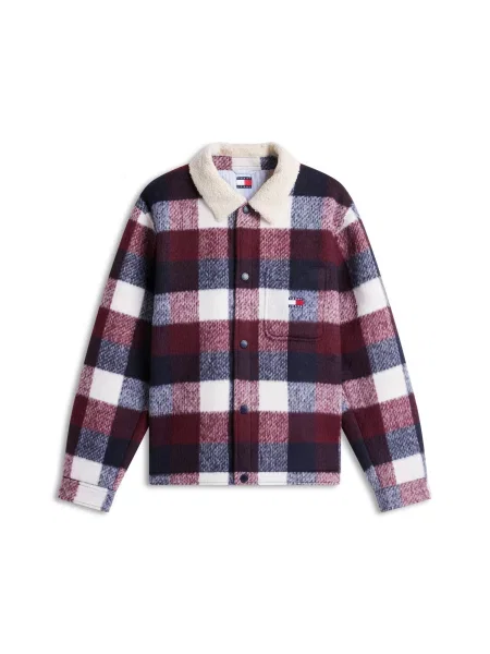 Tommy Jeans Geacă de primăvară-toamnă bleumarin / mov vânătă / roșu vin alb