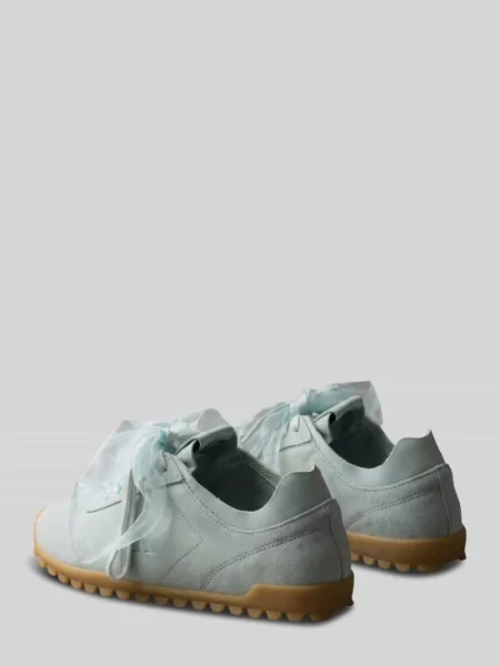 Sneakersy ze skóry welurowej z dwoma sznurowadłami Ck Calvin Klein niebieskie