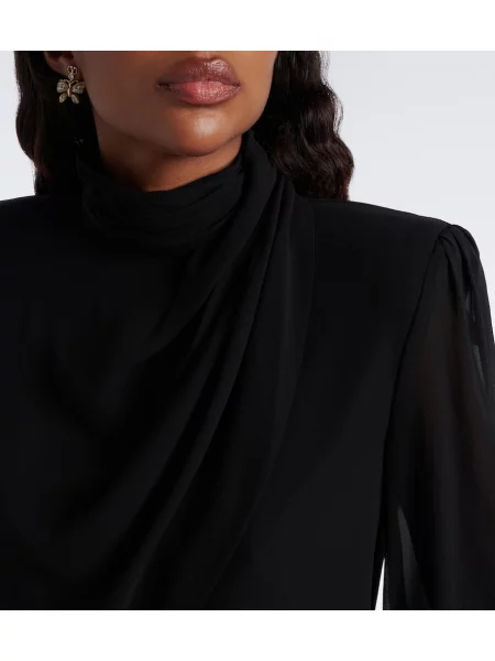 Rochie Valentino de mătase drapată negru