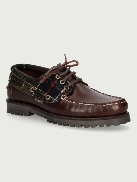 Barbour mocasini pentru bărbați din piele Deck maro